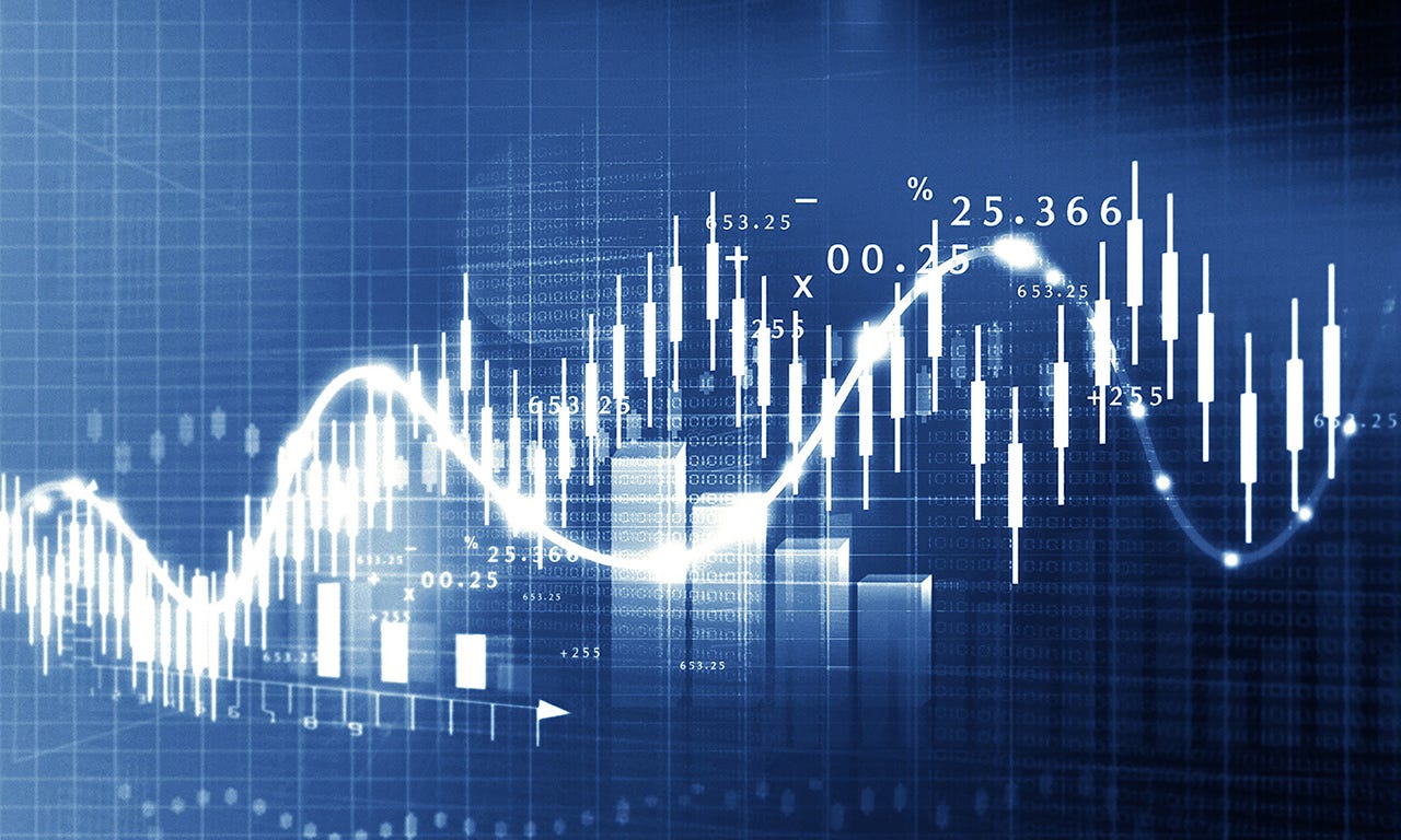 Stock market growth chart. Digital illustration