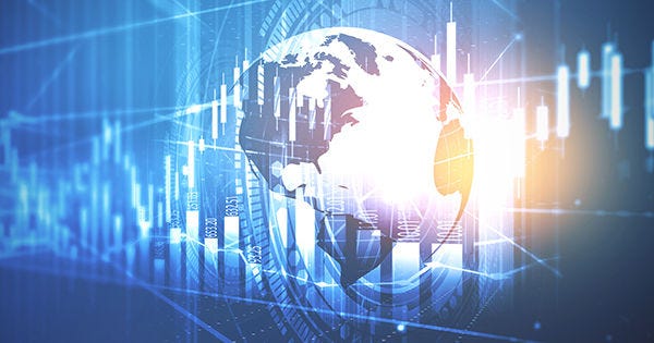 Financial Stock market chart with abstract background. Digital illustration